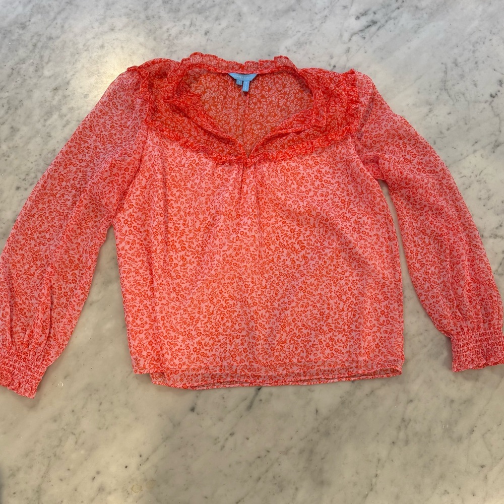 Draper James Pink Floral Blouse